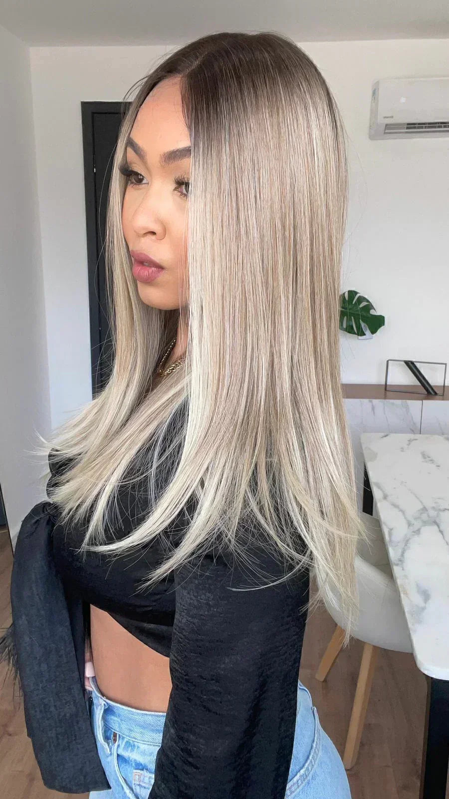 Lace Front Júlia Loira Lisa (Humana)