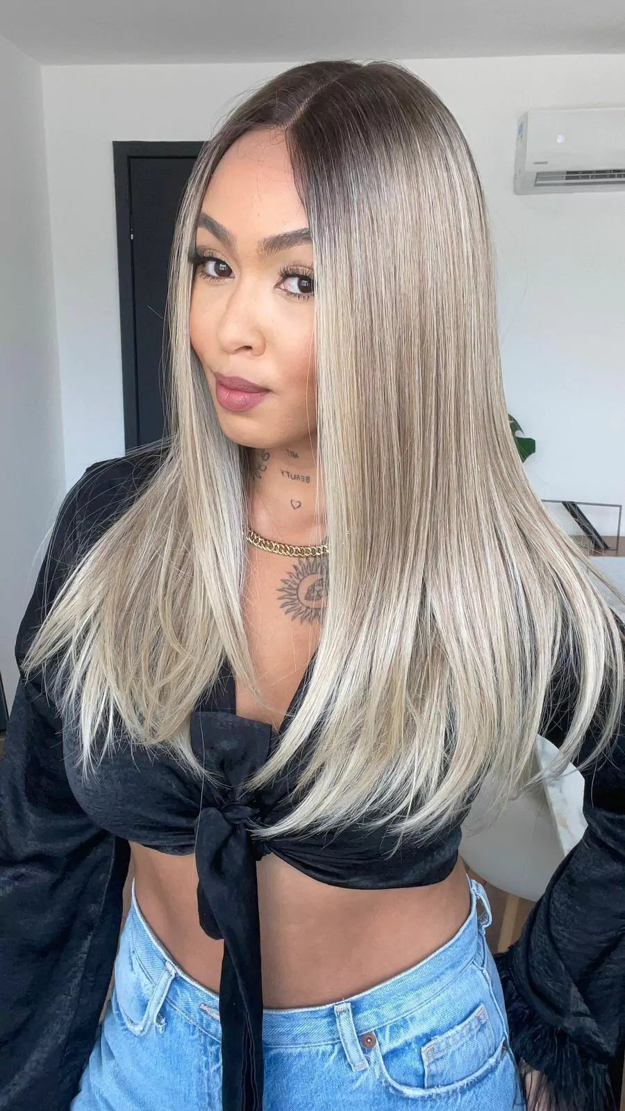 Lace Front Júlia Loira Lisa (Humana)