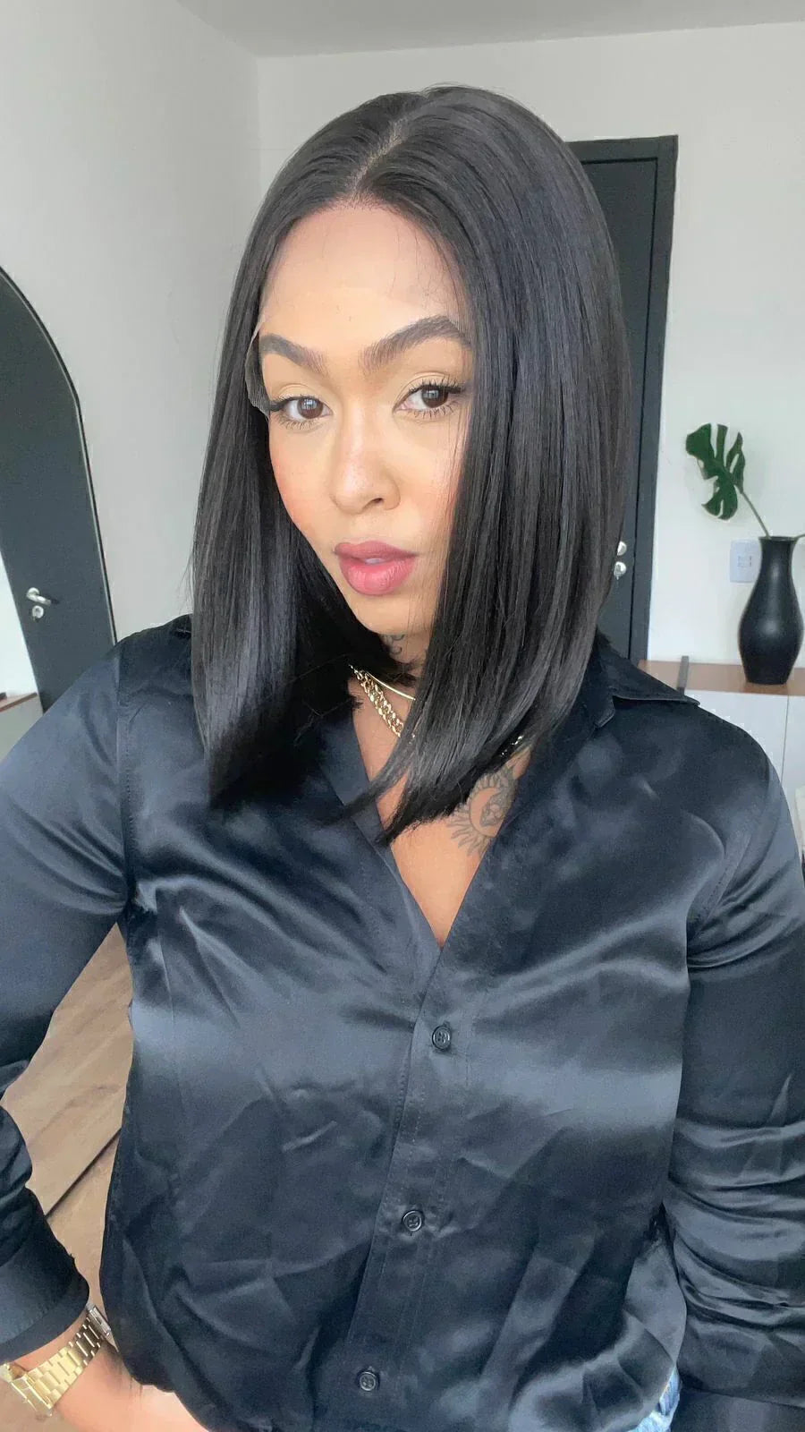 Lace Front Cleo Castanho Escuro 13x4 (Humana)